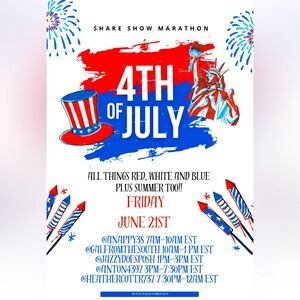 Patriotic 4th of July Share Show Marathon! Friday June 21!